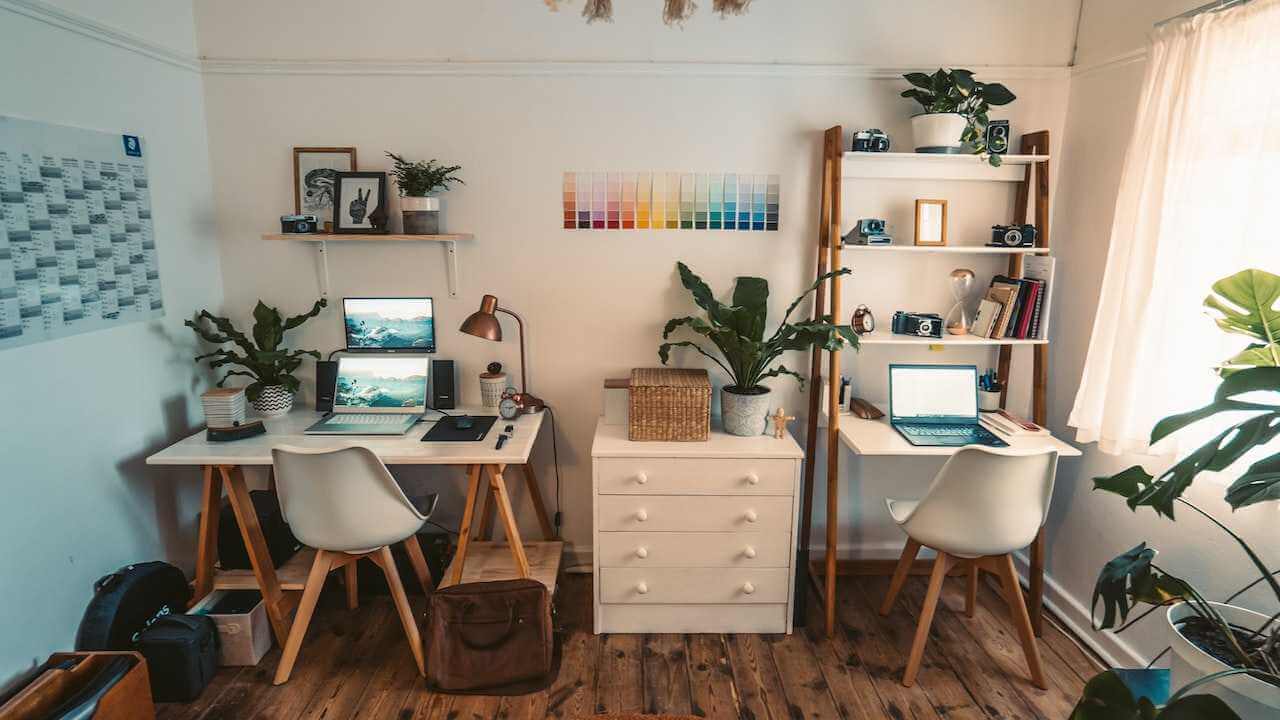 Home office with two desks