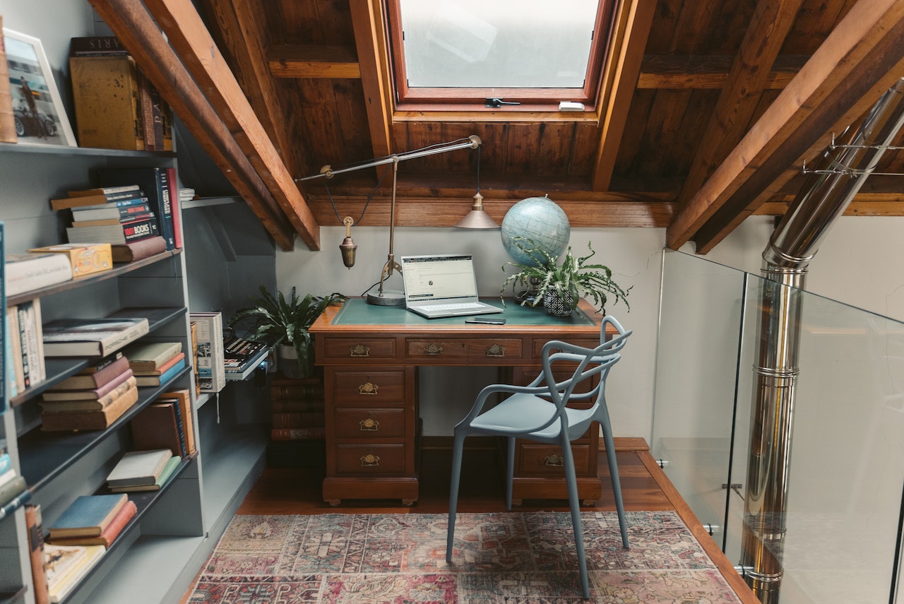 Attic home office small space